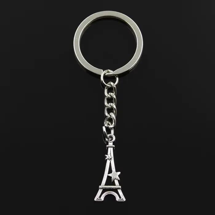 Porte-Clés de Voiture de 30x13mm pour Homme, Accessoire de Souvenir, à la Mode, Tour Eiffel, Étoile,