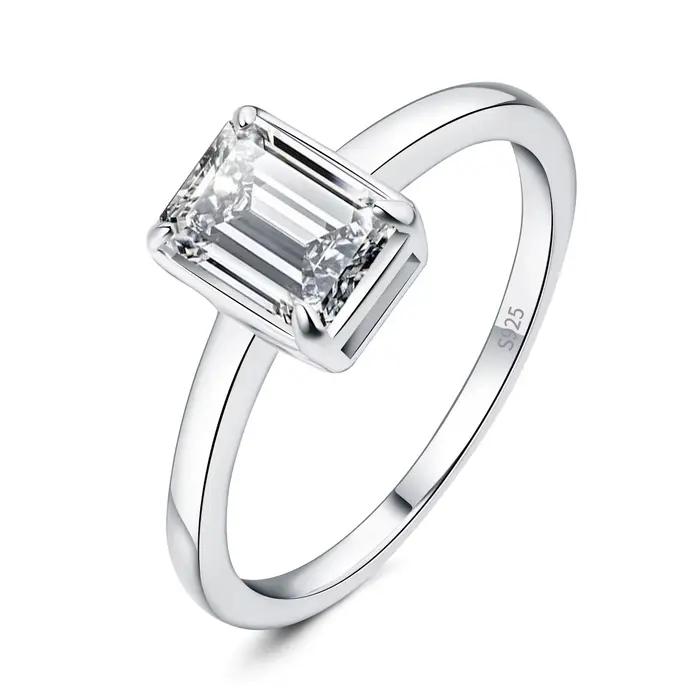JewelryPalace – bague de mariage en argent Sterling 925, bague de mariage en Moissanite D, couleur j