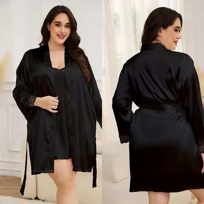 Robe de Mariée Blanche en Satin pour Femme, Ensemble de Grande Taille 5XL, Robe Twinset Sexy, Bordur