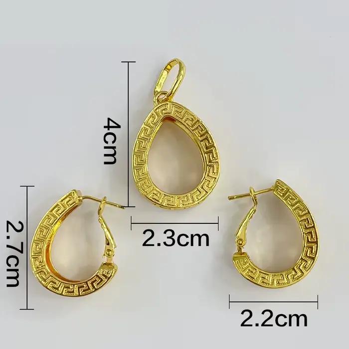 Ensembles de bijoux dorés de dubaï pour femmes, collier de mariée italien de luxe, pendentif, boucle