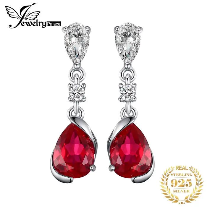 JewelryPalace – boucles d'oreilles en forme de poire pour femme, bijoux en argent Sterling 925, pier