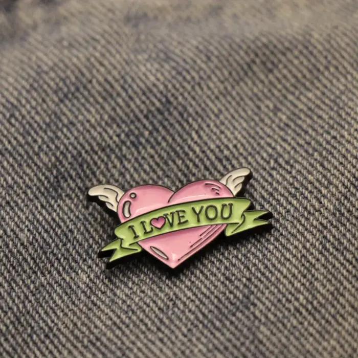 Chimand-Broche de personnalité à la mode avec design "je t'aime", adaptée aux hommes et aux femmes p