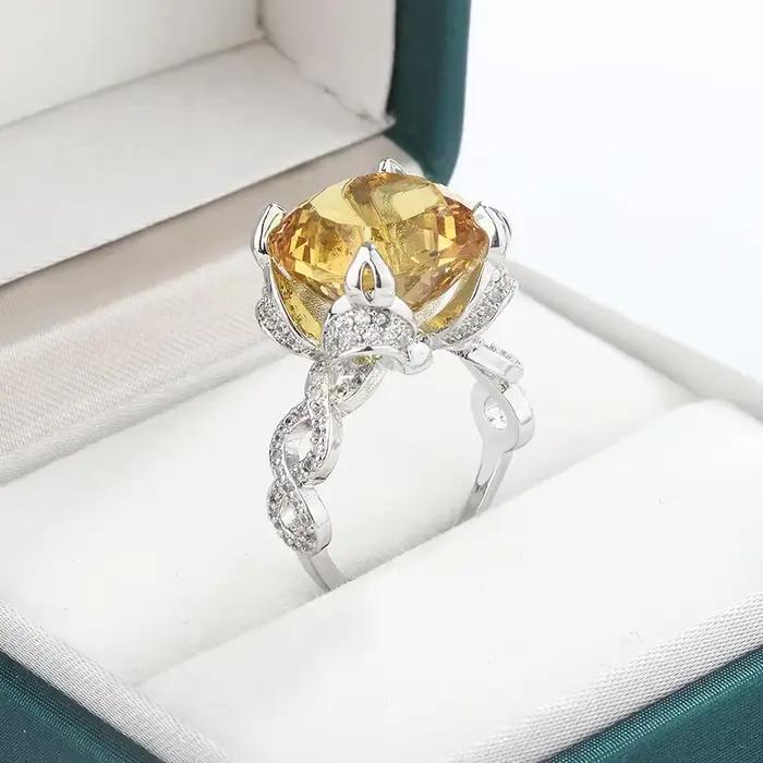 Bague luxueuse en argent 925 pour femmes, élégante, colorée et brillante, en Zircon AAA, bijoux de f