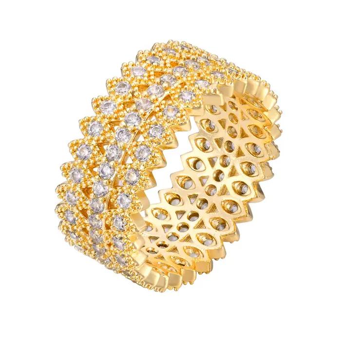 Bague d'éternité en zircone plaquée or pour femme, matiques de fiançailles, déclaration de mariage, 