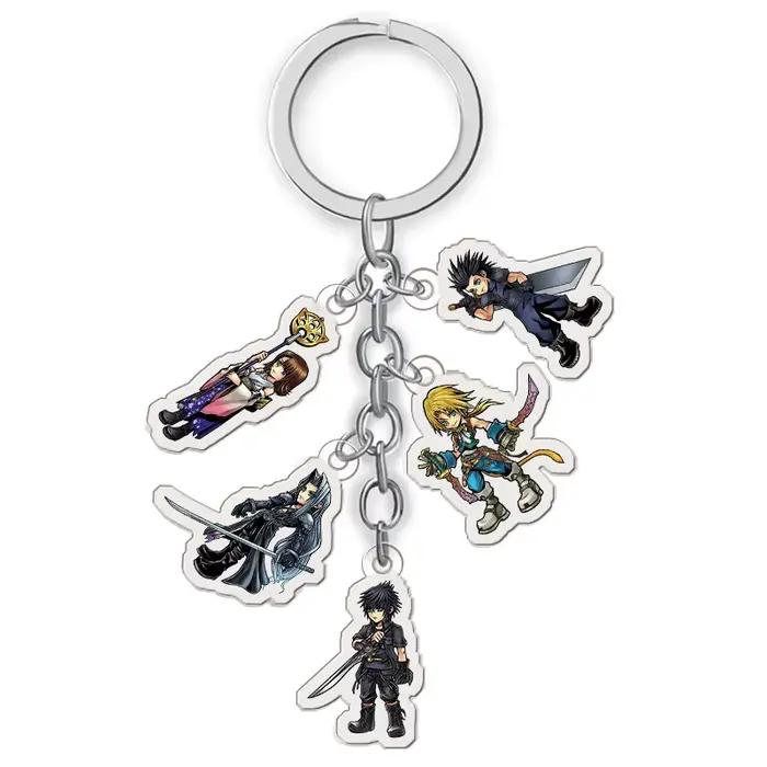 Porte-clés série Final This Fantasy, jeu de rôle, personnage mignon, pendentif périphérique en acryl