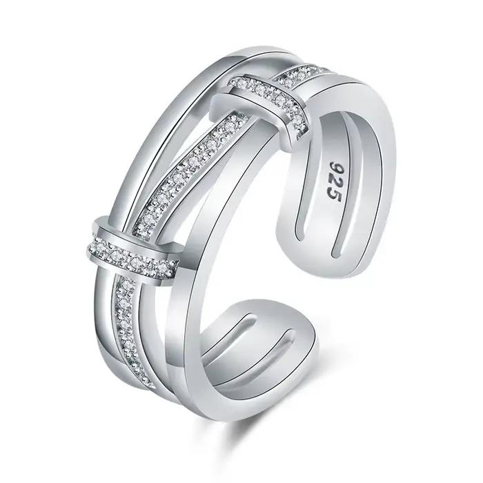 Bague en argent sterling 925 avec zircon pour femme, bijoux de mariage et de fiançailles, accessoire