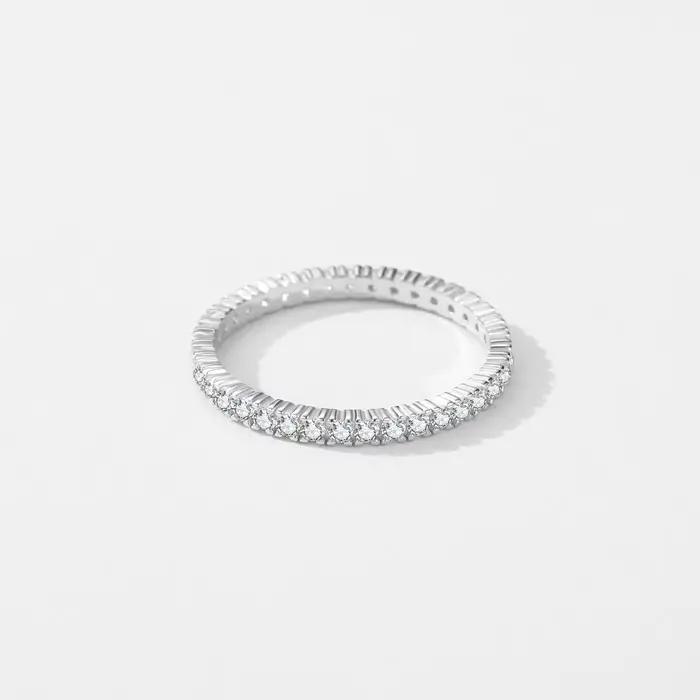 MODIAN 925 en argent Sterling classique étincelant Zircon mariage bague de fiançailles promesse bagu