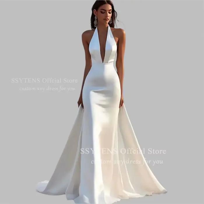 SSYTENS licou sirène robes de mariée Sexy col en V profond robes de mariée dos nu mariée robes de ma