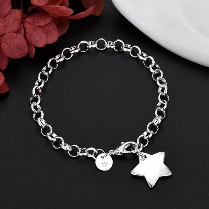 Bracelets étoiles en argent Sterling 925 pour femmes, jolis bijoux de fête et de mariage, accessoire