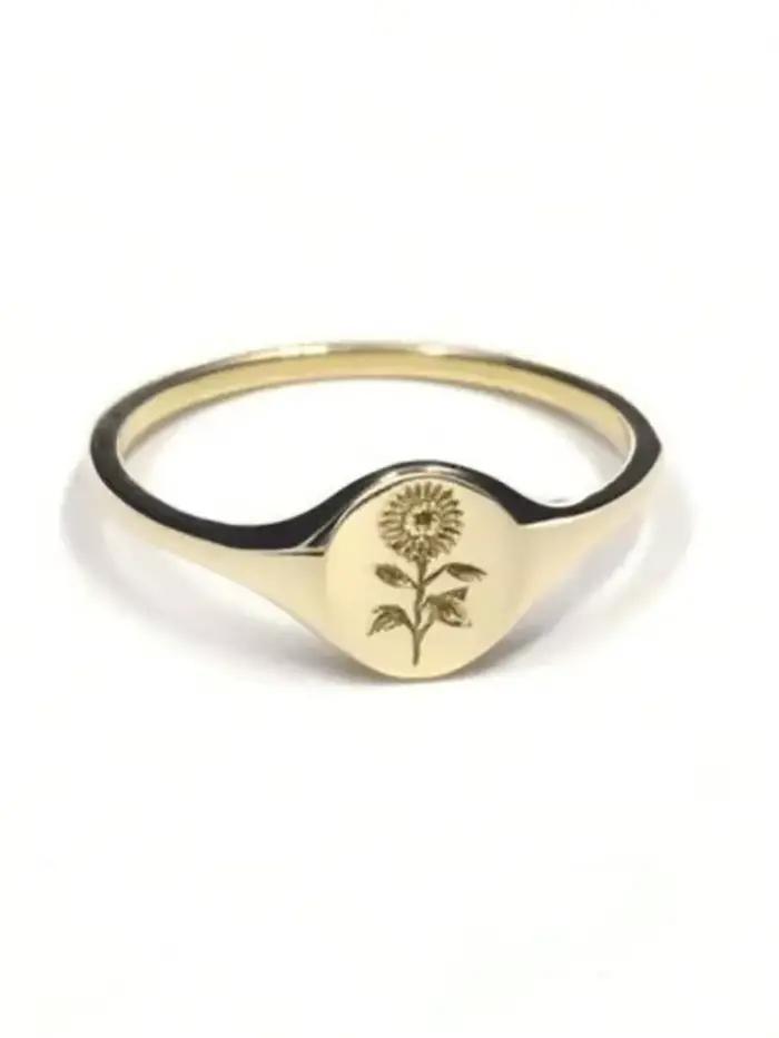 Bague tournesol avancée en argent Sterling 925 pour femmes, brillante, personnalisée, fiançailles, m