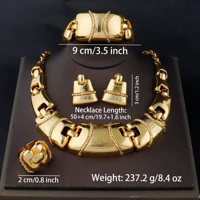 Ensembles de bijoux italiens de dubaï pour femmes, ensemble de boucles d'oreilles et collier de haut