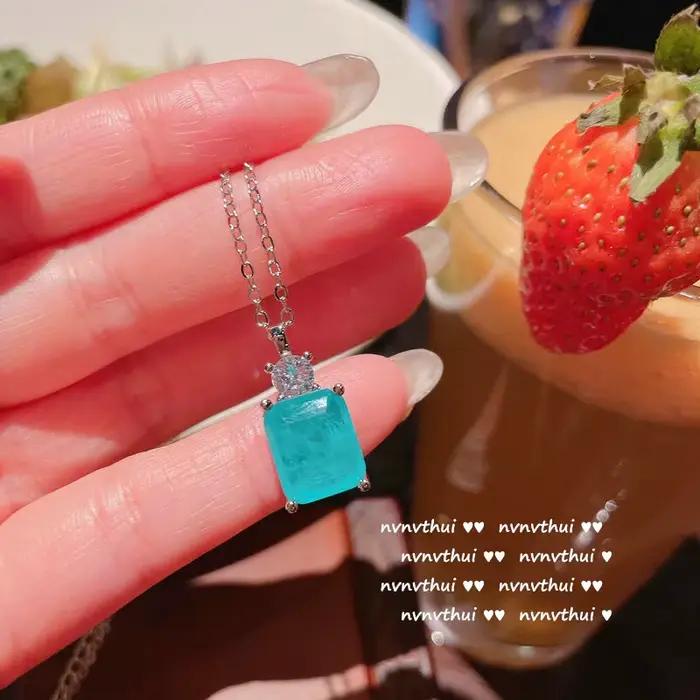 Paraiba-Ensemble de boucles d'oreilles en argent 2024 pour femmes, boucles d'oreilles bleues, collie