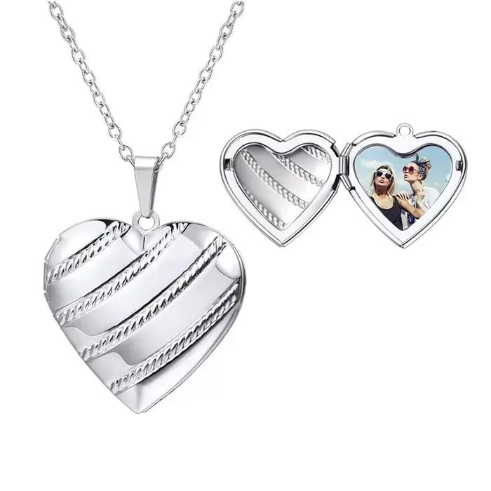 Collier médaillon avec photo personnalisée pour femmes, médaillon en forme de cœur, bijoux commémora