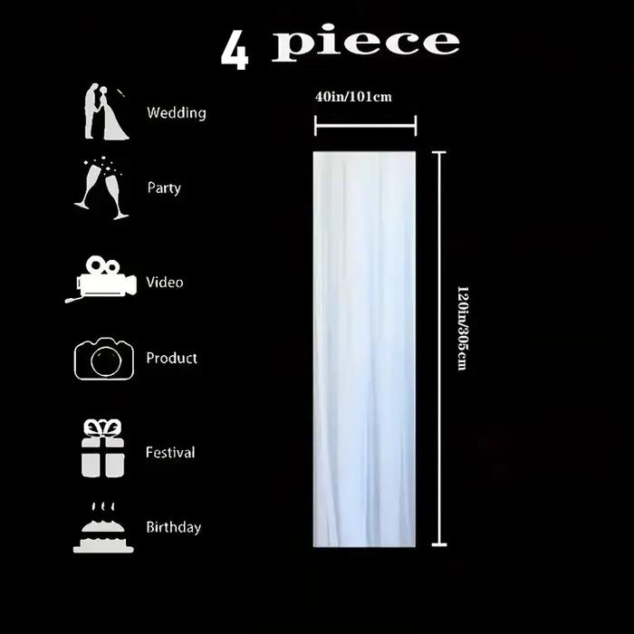 4 pièces de décoration de voiture de mariage en tulle gaze transparent, pour fêtes de mariage, chais