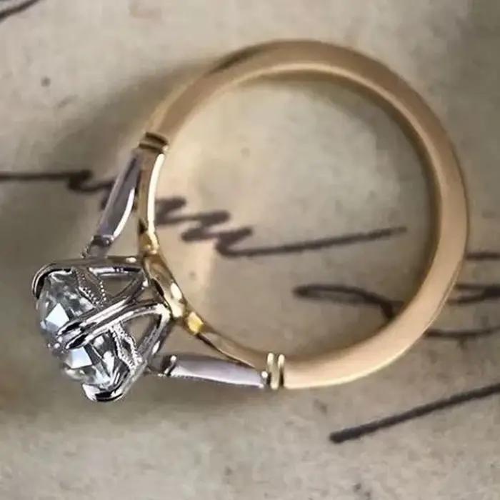 Huitan – bagues rondes en zircone cubique pour femmes, bague de fiançailles, de mariage, accessoires