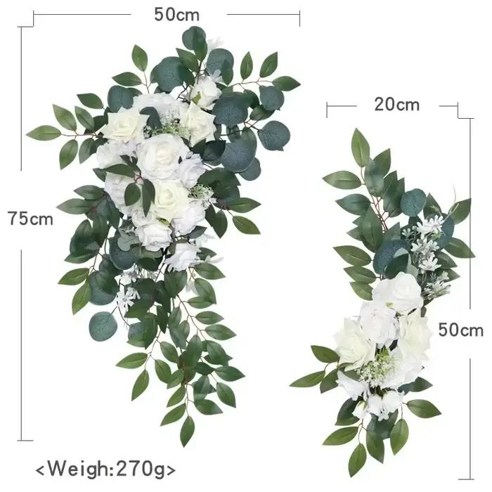 Fleur artificielle pour décoration de mariage, arc de fond, zone d'accueil, décoration de porte exté