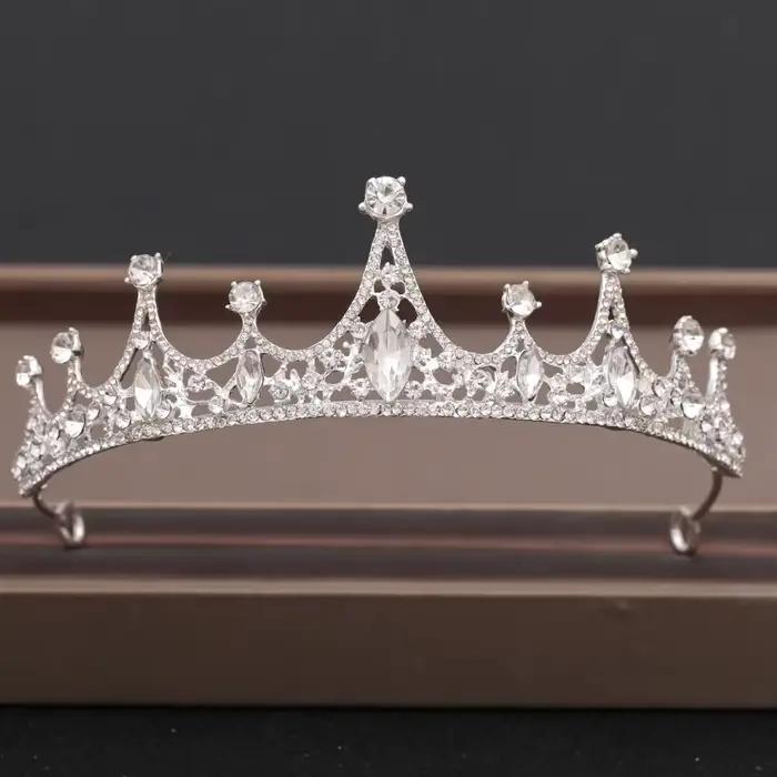Diadèmes de mariée baroques en cristal avec strass, couronne de mariage, bijoux de cheveux pour femm