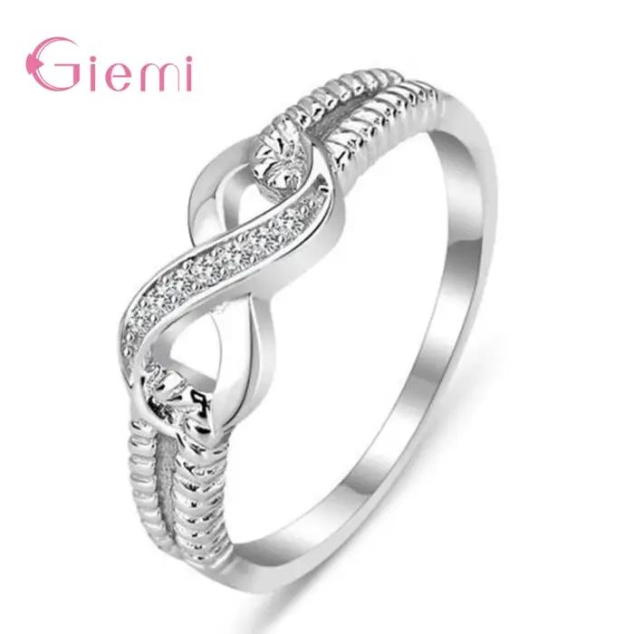 Bague Infinity en argent Sterling 925 pour femmes, bijoux fins, en Zircon cubique, à la mode, cadeau