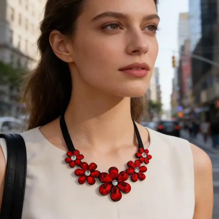 Luxueux design de fleurs multicolores pour femmes, bijoux en résine transparente, cadeau pour un usage quotidien, collier élégant pour toutes les saisons