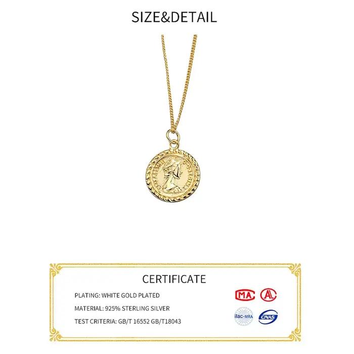 JOPeople-Collier rond en argent regardé pour femme