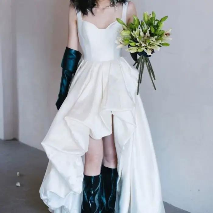 Nicemix – robe de mariée française blanche pour femmes