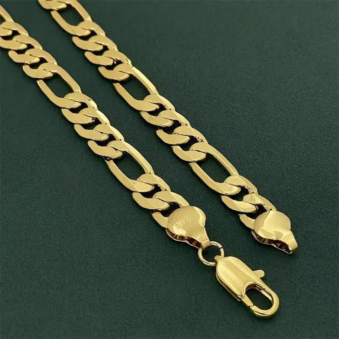Collier géométrique en or véritable 18 carats pour homme et femme occasions spéciales style moderne certifié qualité