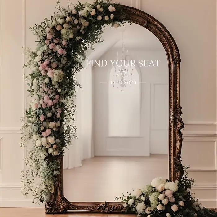 Autocollants miroir personnalisés pour plan de table de mariage – Trouvez votre carte de placement – Décoration de fête pour célébrations