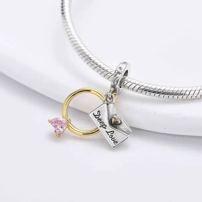 Breloques en perles argent zirconium blanc coeurs famille bébé naissance grossesse bracelet cadeau fête des mères