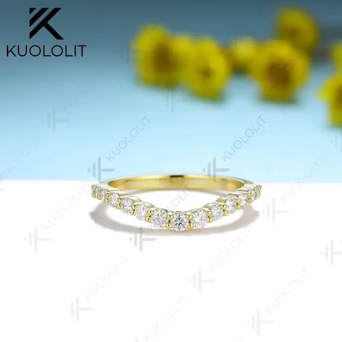 Bague en or massif 10k 14k 925 sertie de diamant cultivé en laboratoire pour femme alliance de mariage engagement anniversaire cadeau de fête