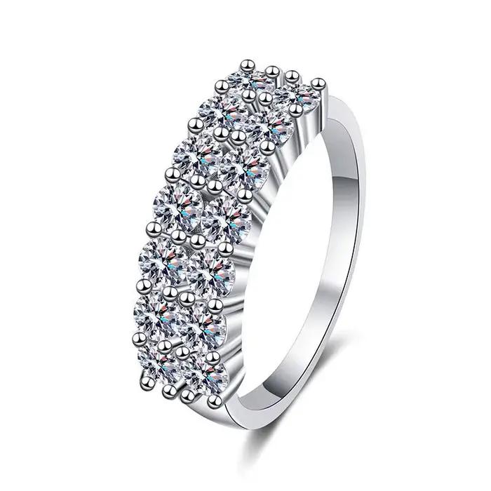 Bague de luxe en moissanite couleur D 1