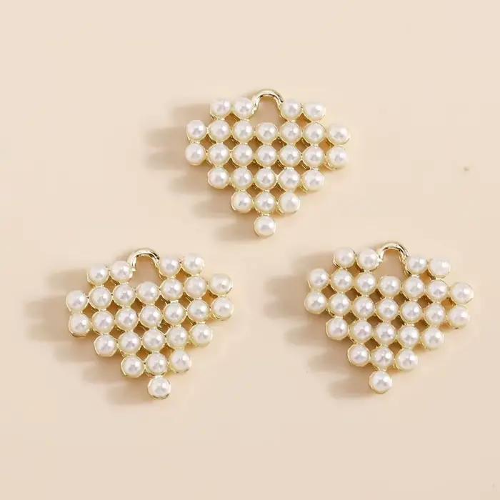 Leslie-Perles de Clip Exquises, Breloques en Forme de Cœur d'Amour, Bijoux de Bricolage, Collier Fait à la Main, Bracelet, Boucles d'Oreilles, 5 Pièces