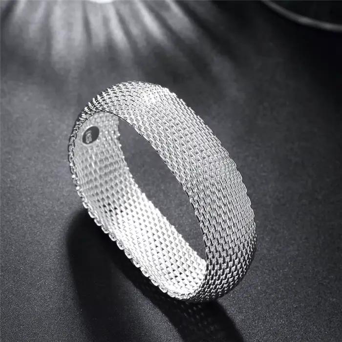Bracelet Tressé en Argent Sterling 925 Pour Femme Occasions Spéciales Fiançailles Mariage Anniversaire Cadeau Chic