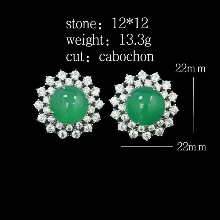 Boucles d'oreilles WUIHA en argent sterling 925 avec jade naturel pour femmes, bijoux de qualité supérieure pour occasions spéciales