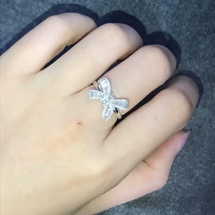 Bague en argent Sterling 925 avec faux diamant pour femme, bijou de luxe, cadeau de fiançailles ou de mariage, nouveauté