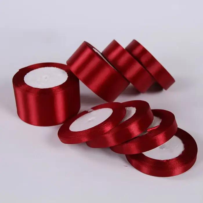 Rubans en Satin de soie bordeaux