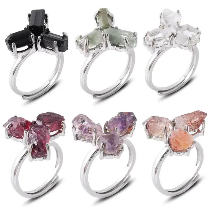 Bague en pierre semi-précieuse naturelle pour femmes, style bohème, pour cocktails, fêtes, banquets et occasions spéciales