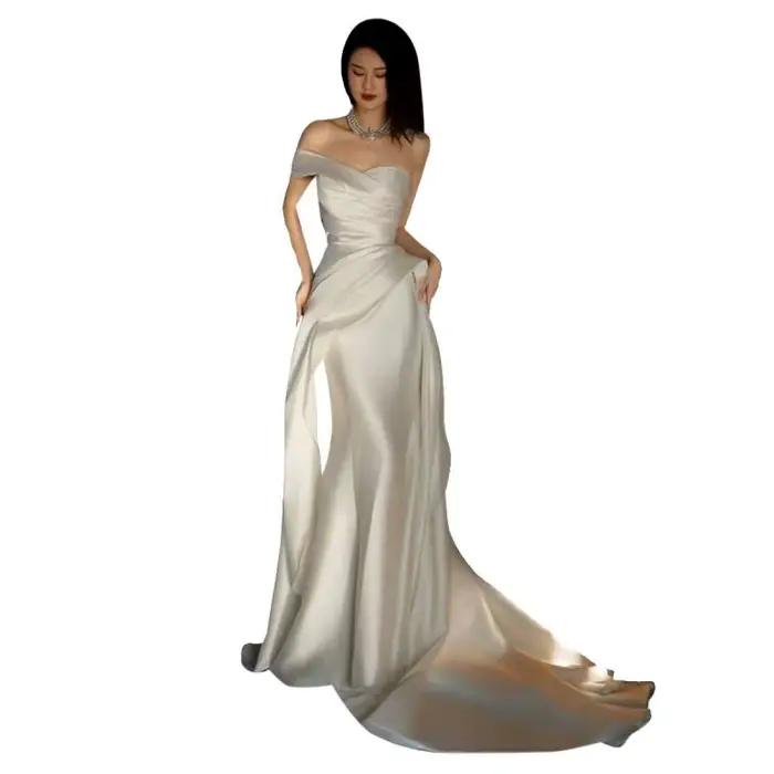 Robe de mariée légère française en Satin