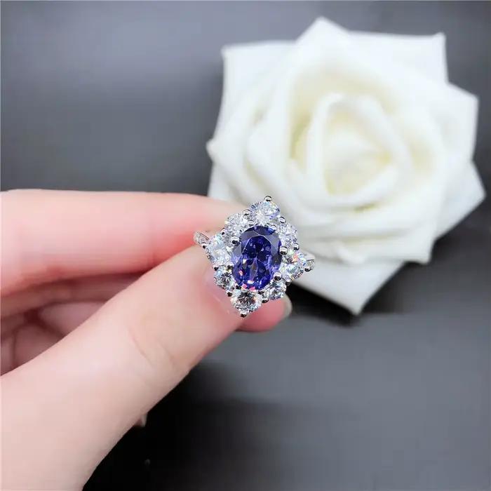 Bague de fiançailles saphir de forme narpour femme