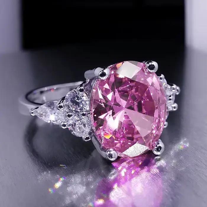 Pink Zunderes-Bague en pierre narpour femme
