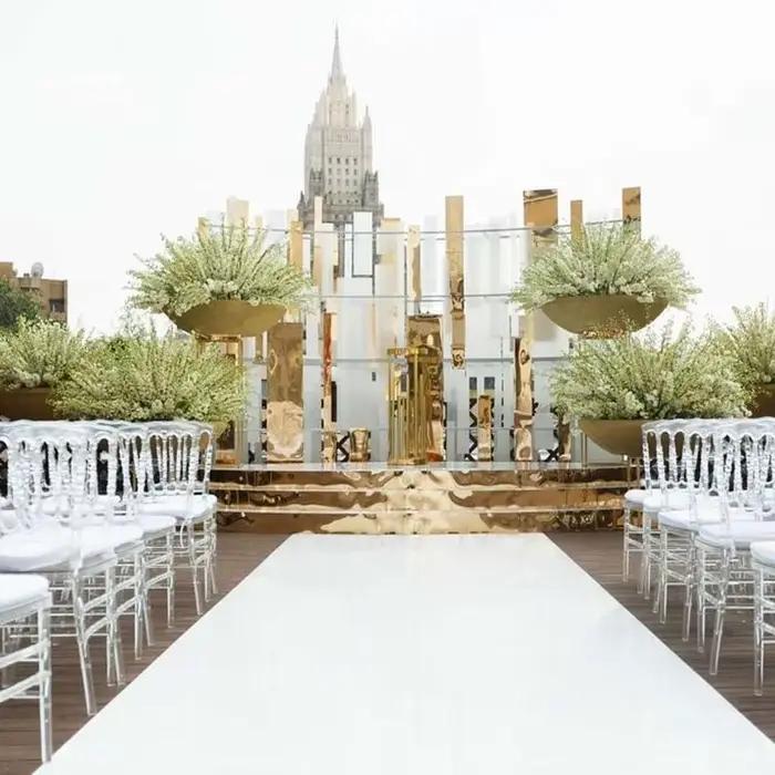 Tapis blanc personnalisé pour allée de mariage