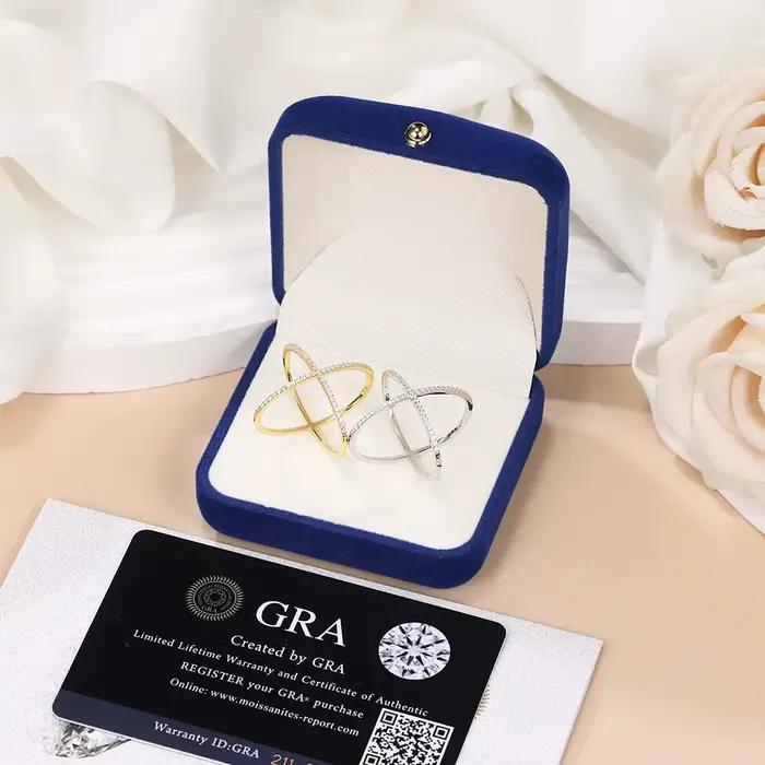 Bague X en Moissanite LinkerLove pour Femme