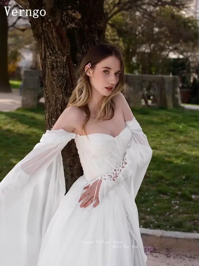 Verngo – robe de mariée royale en mousseline de soie