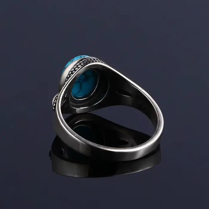 Bagues de fiançailles en argent S925 Turquoise naturel pour femmes et hommes, bijoux fins Vintage, offre spéciale, cadeau de fête