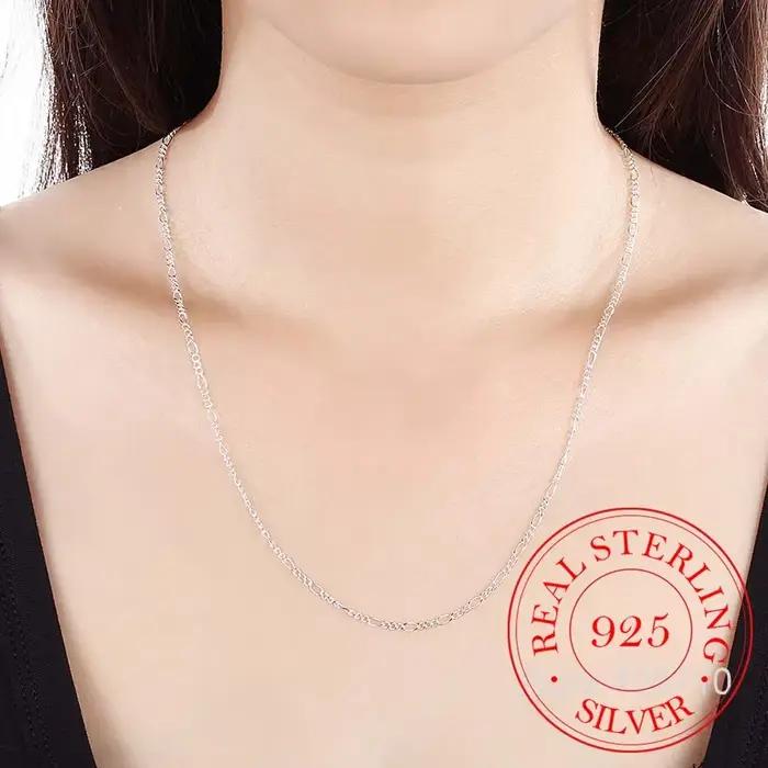 Chaîne Figaro en argent Sterling 925 fabriquée à l'italie, collier ras du cou mince de 2mm pour femmes, bijoux kolye collier colliers ketting Colar 40-60cm