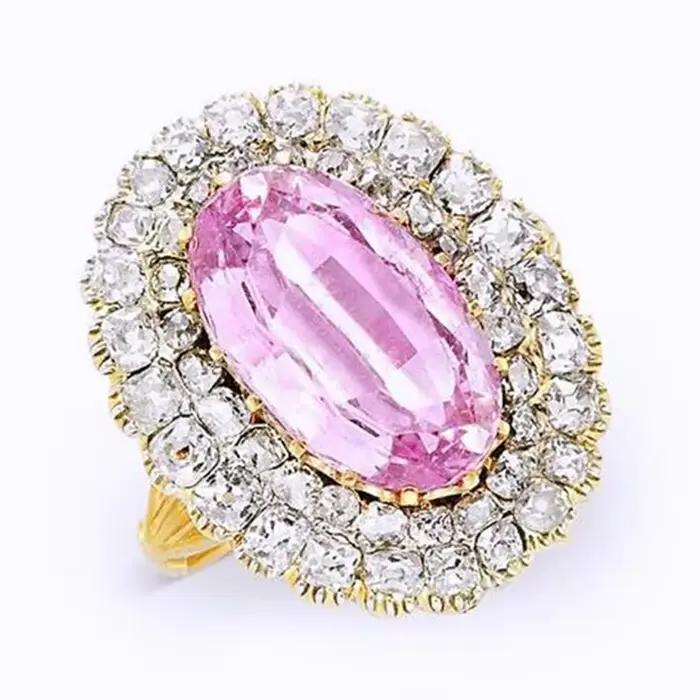 Topaze Rose Naturelle Polie Ronde Haute Qualité Pour Bijoux Créations Occasions Spéciales