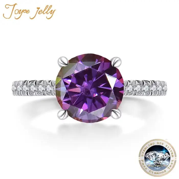 Bague en argent sterling 925 sertie de moissanite et zirconium pour femmes engagement mariage alliance JOYCE JELLY