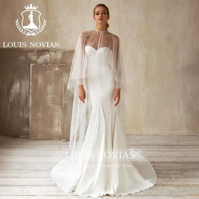 Modiis-Robe de mariée sirène sans bretelles avec veste