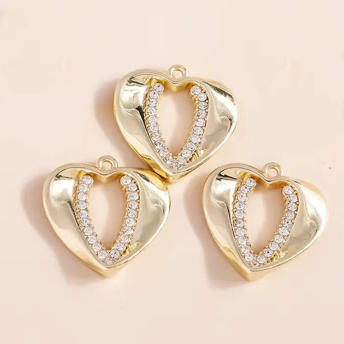 Leslie-Perles de Clip Exquises, Breloques en Forme de Cœur d'Amour, Bijoux de Bricolage, Collier Fait à la Main, Bracelet, Boucles d'Oreilles, 5 Pièces