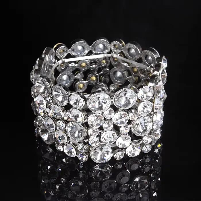 Bijoux de mariage Bracelet pour mariées brillant cristal autrichien bracelets réglables pour les femmes cadeau de fête