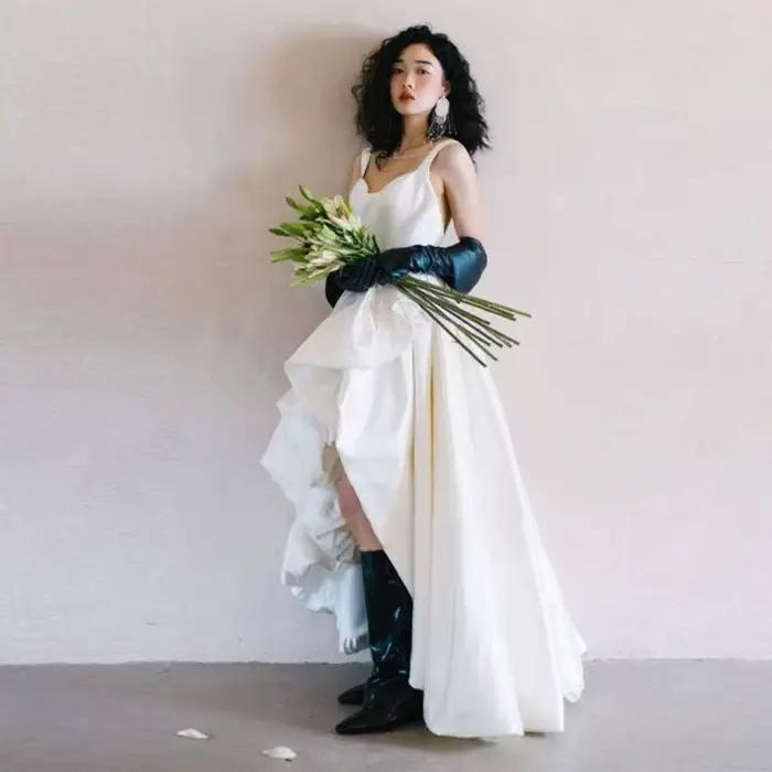 Nicemix – robe de mariée française blanche pour femmes